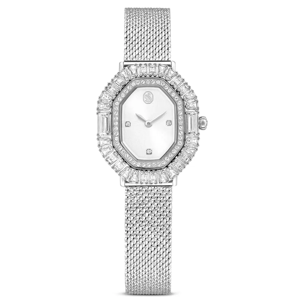 스와로브스키 (Swarovski) Matrix octagon 워치, 메탈 브레이슬릿, 실버 톤, 스테인리스 스틸 (5732498)