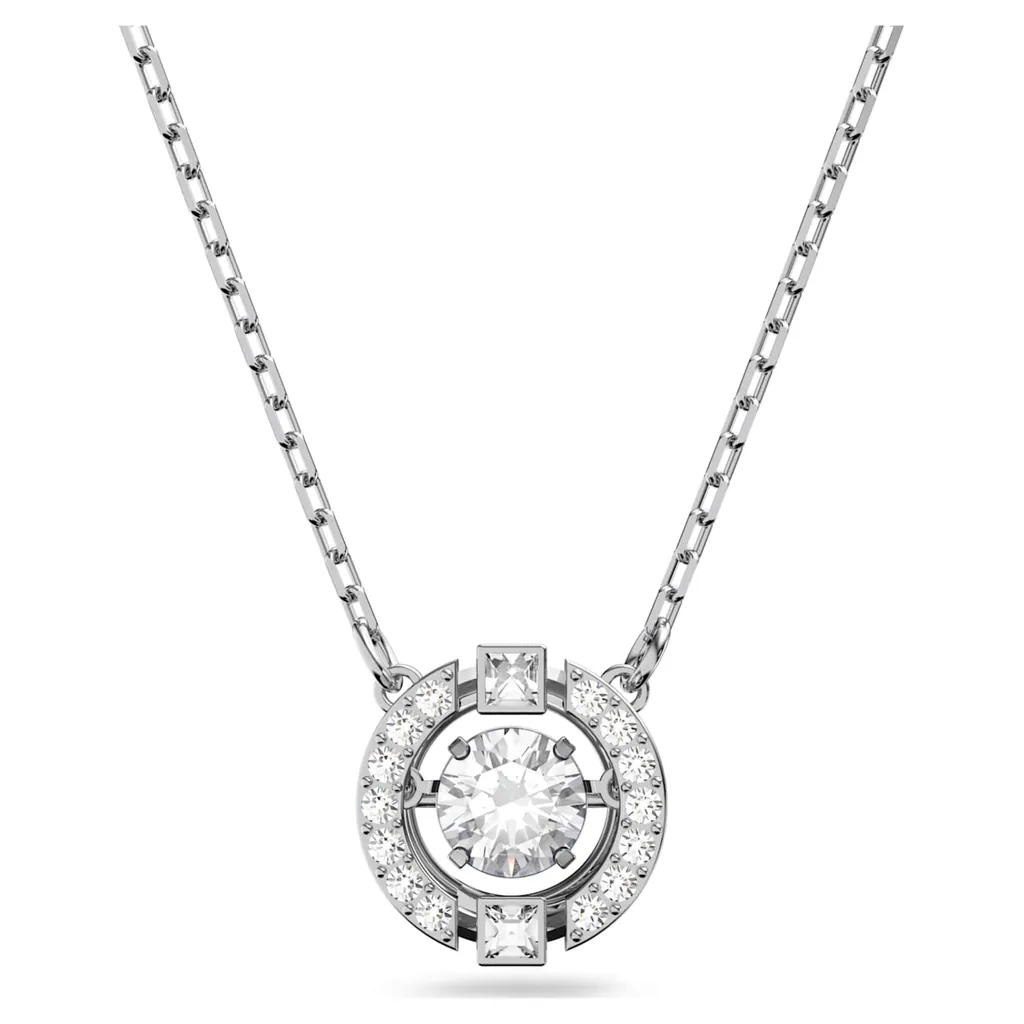 스와로브스키 (Swarovski) Una 네크리스 라운드 컷 화이트 로듐 플래팅 (5286137)