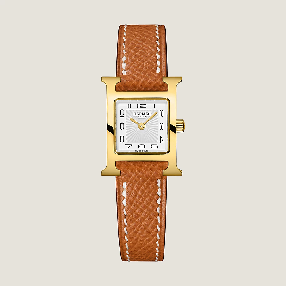 에르메스 (Hermès) Heure H 워치 미니 모델 21mm 골드 플레이티드 (W037893WW00)