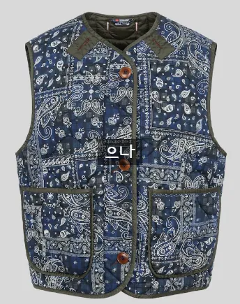 비이커 오리지널 (BEAKER ORIGINAL) Women Bandana Check Pattern Quilted Vest - Navy (QP5938OG2R)