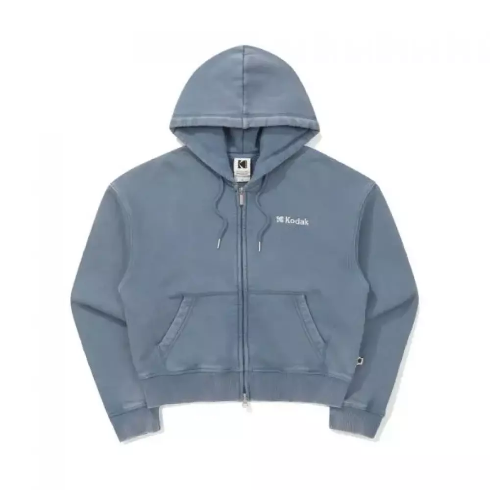 코닥어패럴 (KODAK APPAREL) 플래시 스노우 워싱 기모 후드집업 우먼 BLUE