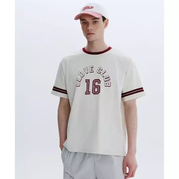 클로브 (CLOVE) 26SM clove Retro Graphic Ringer T-Shirt (Light Beige)