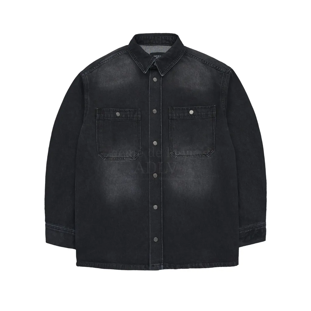 아크메드라비 (ACME DE LA VIE) ADLV LOGO RECYCLE COTTON DENIM SHIRT JACKET BLACK