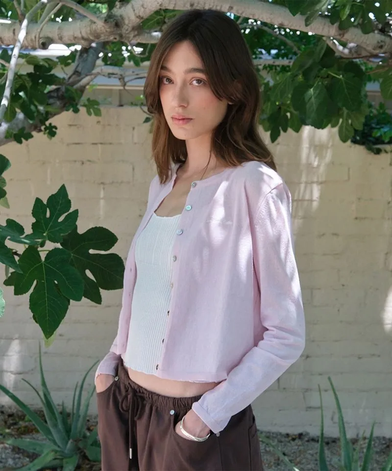 썸웨이버터 (SOMEWHEREBUTTER) Aisley Cardigan - Light Pink S6UCA02LPF