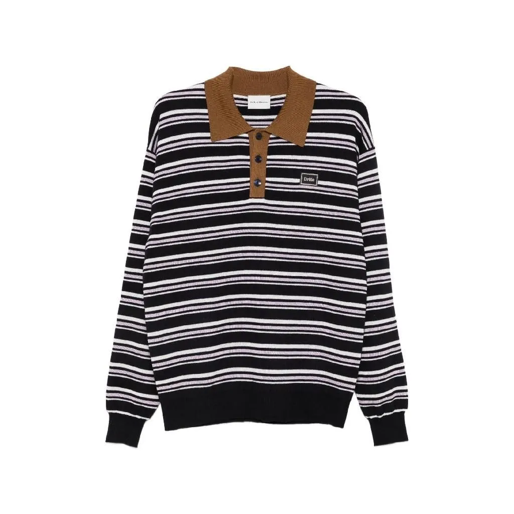 드롤드무슈 (DRÔLE DE MONSIEUR) striped long sleeve polo shirt