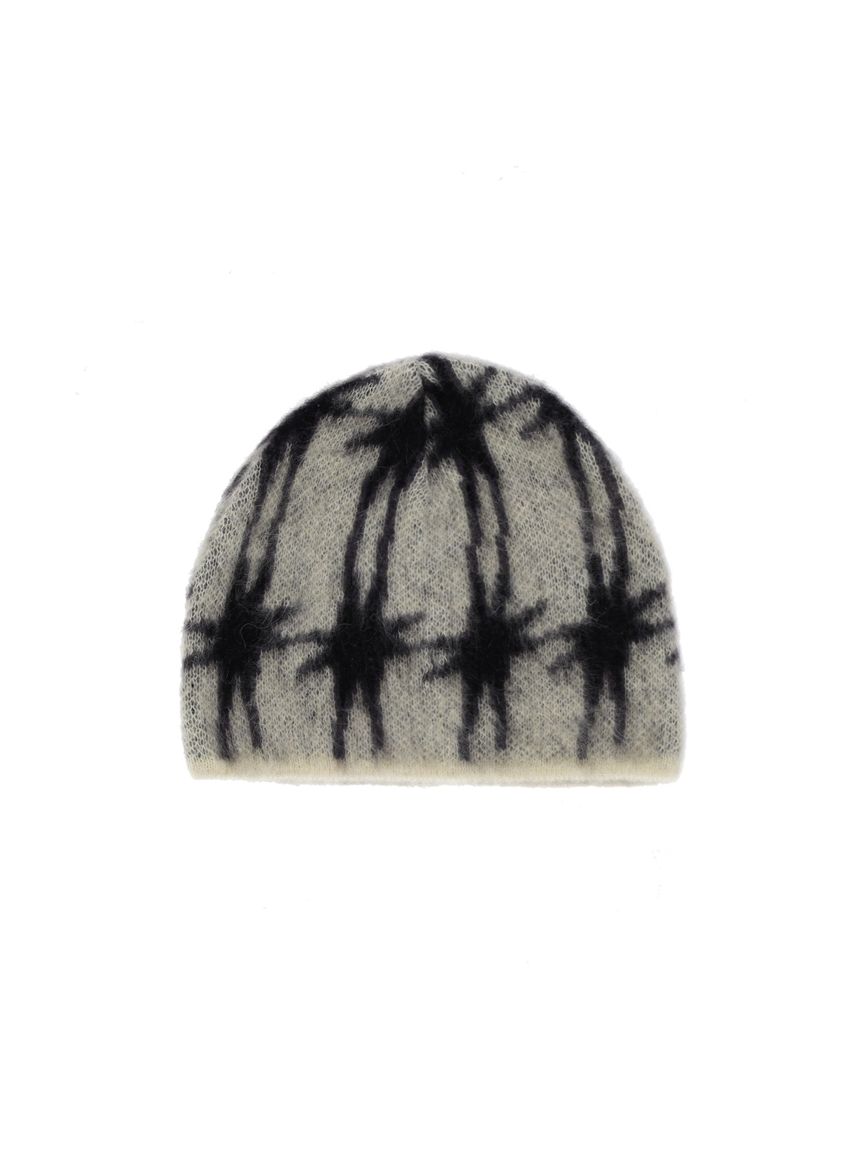 코스트 퍼 킬로 (Cost Per Kilo) STAR CHECKED ANGORA BEANIE IVORY