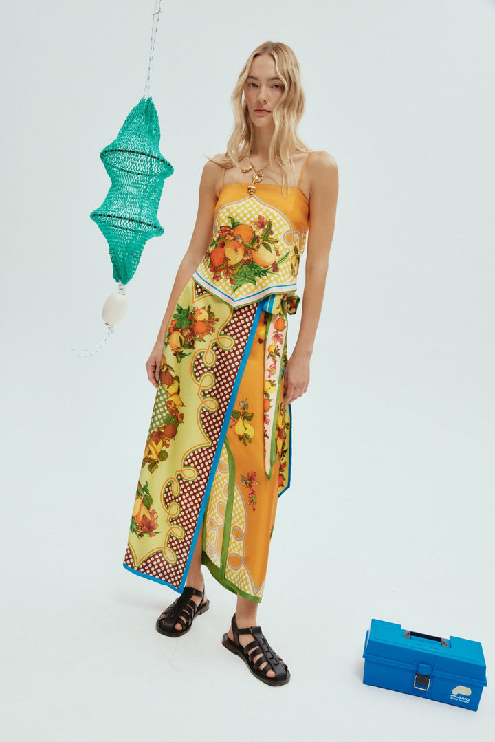 알레마이스 (ALEMAIS) Lemonis Silk Skirt