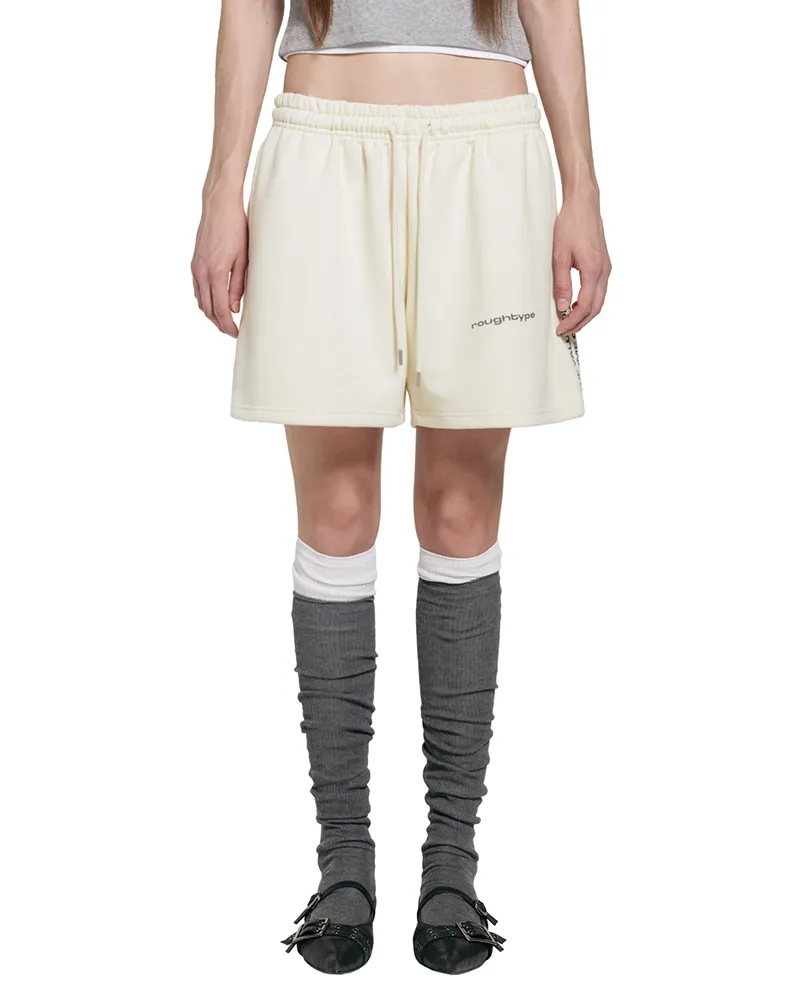 로타입 (ROUGHTYPE) Mid Logo Half Sweat Pants - Cream (KRT926094)