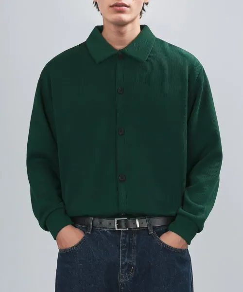 GAFF TEX COLLAR CARDIGAN (GREEN)