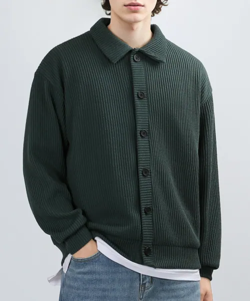 RAVINE COLLAR CARDIGAN (MOSS GREEN)