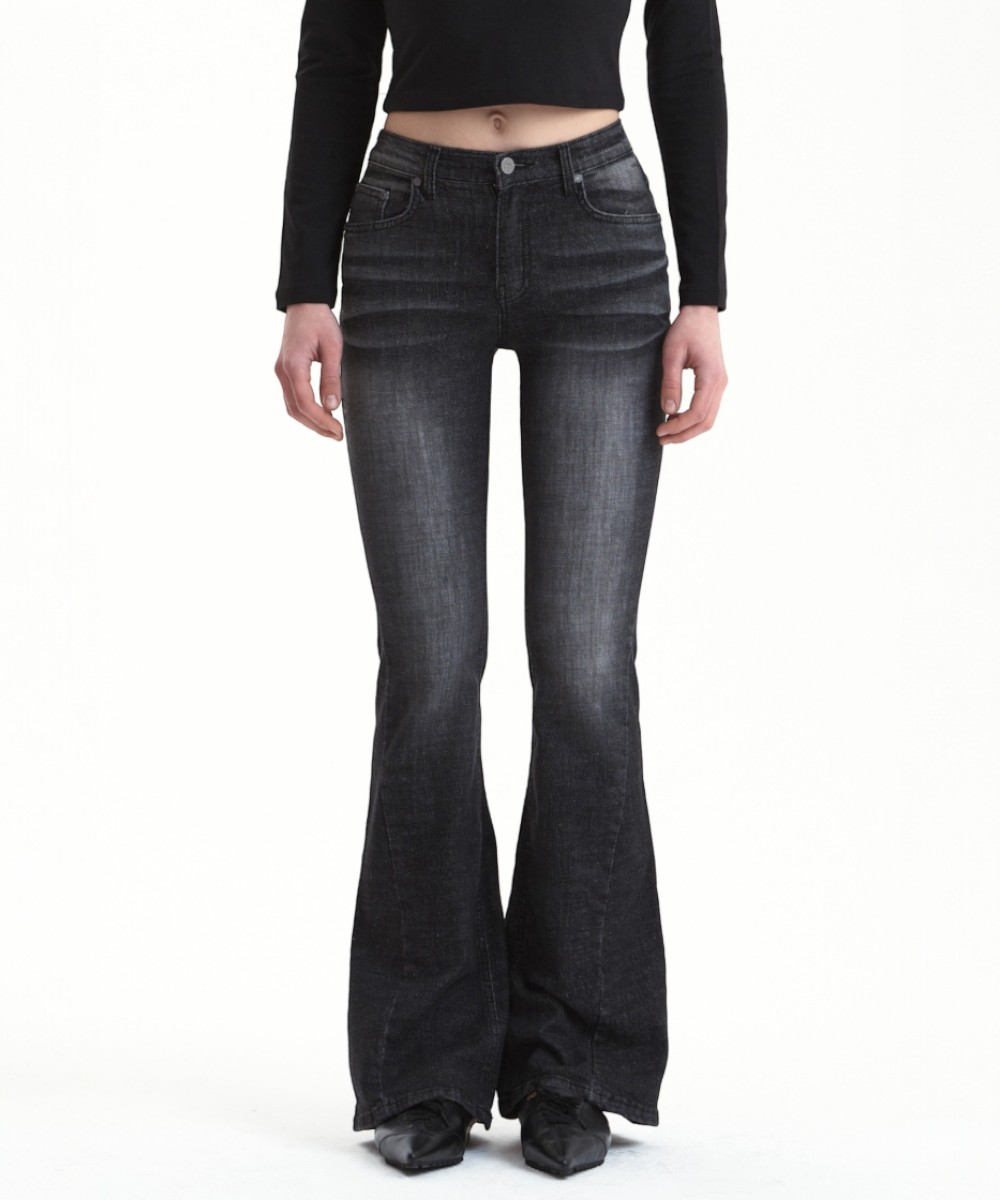 시너진 (SYNERJYN) 102 CAT WASHING MID-RISE JEANS BLACK (SN2631DN102BK)