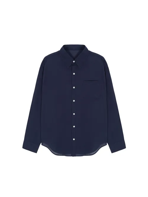 Sheer cotton shirt - navy