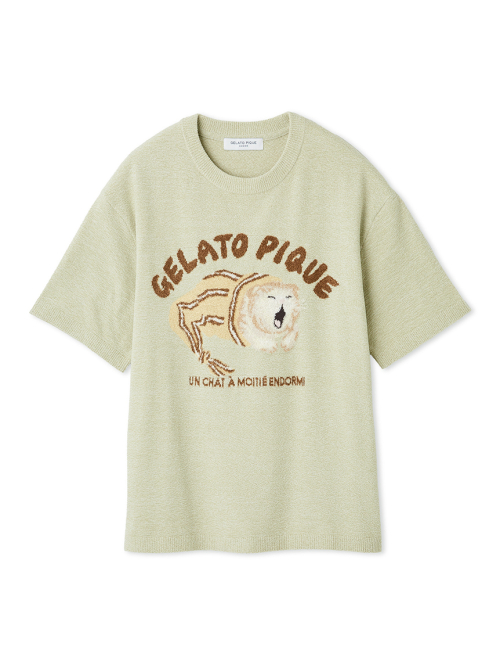 젤라또피케 (gelato pique) [HOMME] SLEEPING CAT 자카드 풀오버 PMNT254949