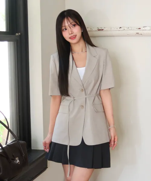 올데이 린넨라이크 반팔 자켓 RMJKG25R11 (BEIGE)