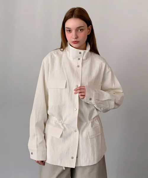 Out Pocket String Jacket (3colors) - WHITE