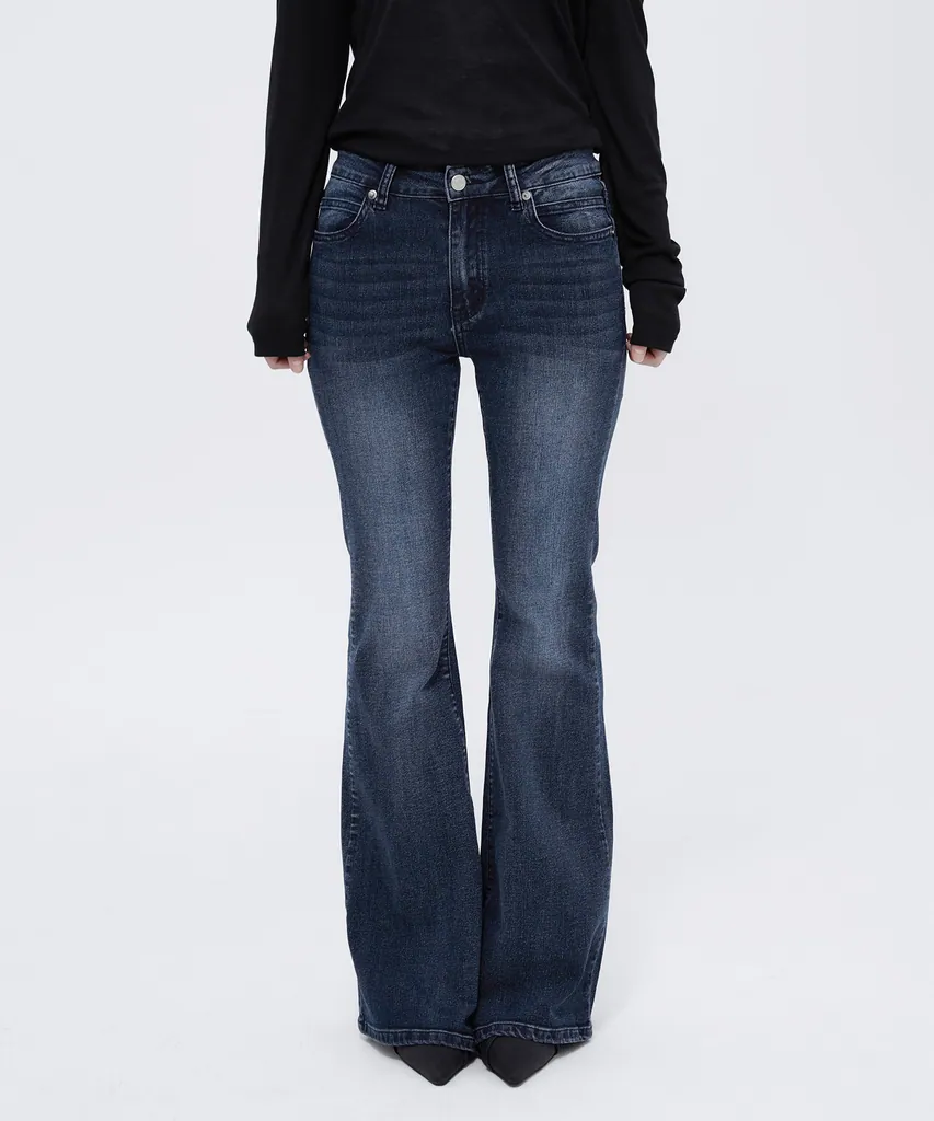 Washed Bootcut Denim Pants (Dark Blue)_ALKAS01525