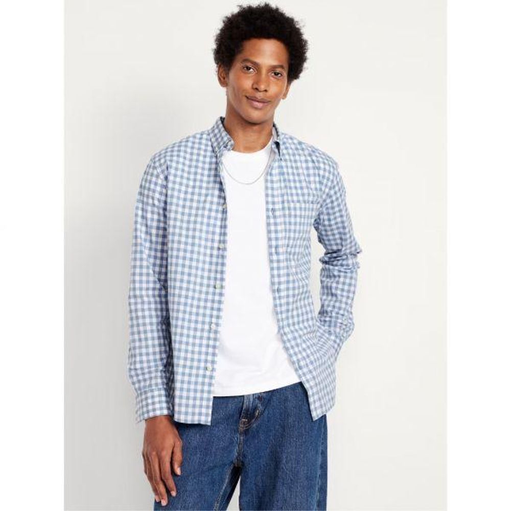 올드네이비 (Old Navy) 슬림 핏 프린트 에브리데이 셔츠 블루 깅엄 (10457000)