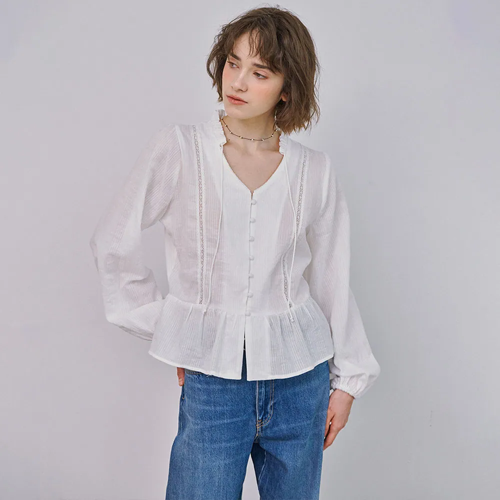 RUFFLE LACE BLOUSE_WHITE