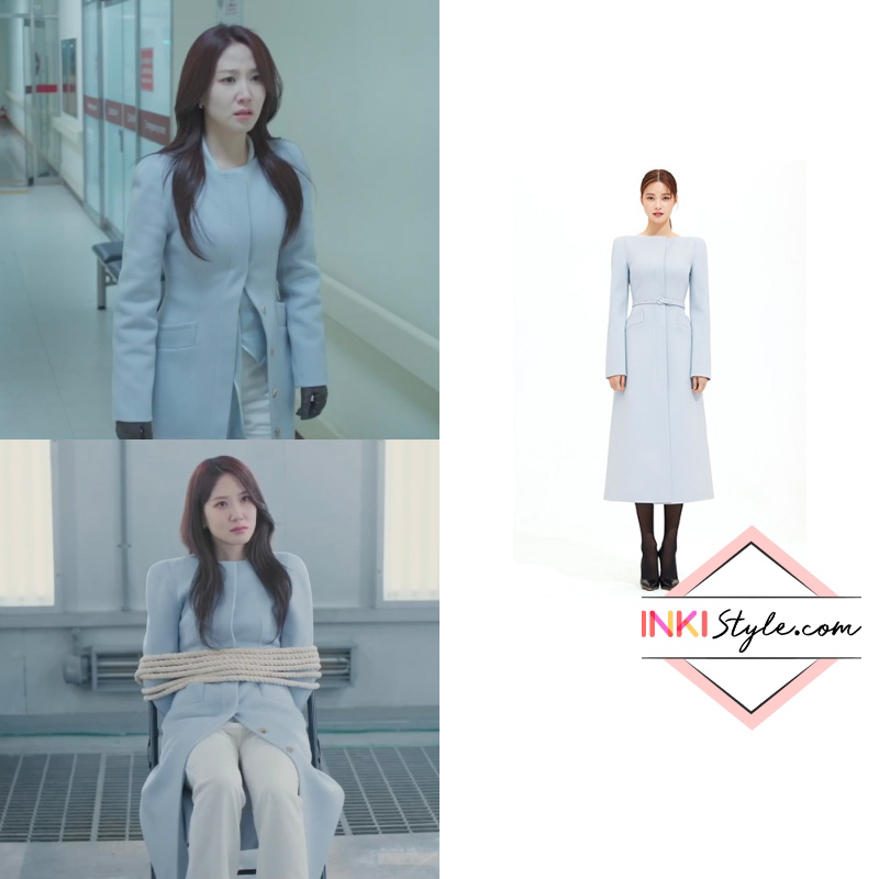 AVOUAVOU Cashmere Wool Boat Neckline Slim Line Coat