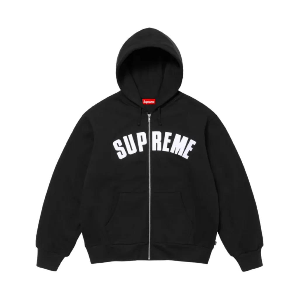 슈프림 (Supreme) Arc Thermal Lined Zip Up Hooded Sweatshirt Black 24FW
