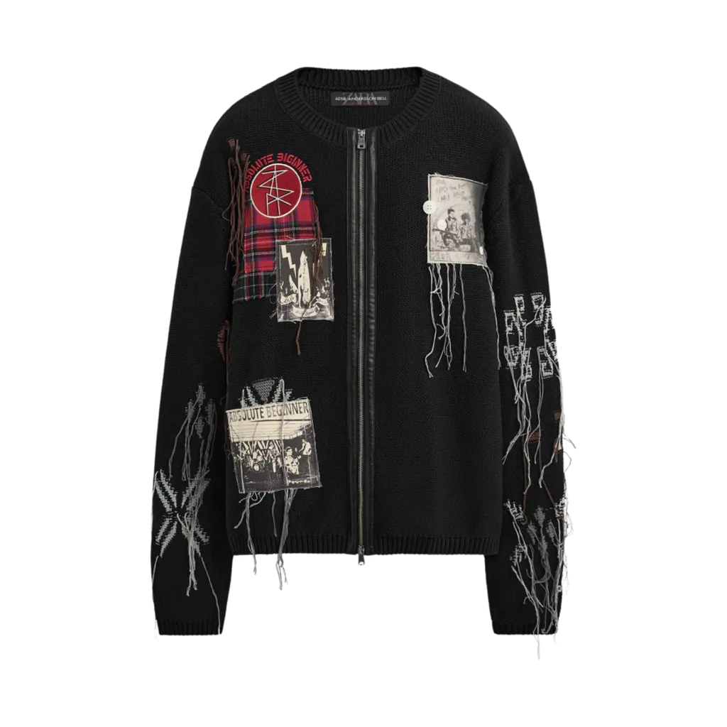 자라 (ZARA) Zara x Andersson Bell Jacquard Patch Cardigan Black (2893/435/800)