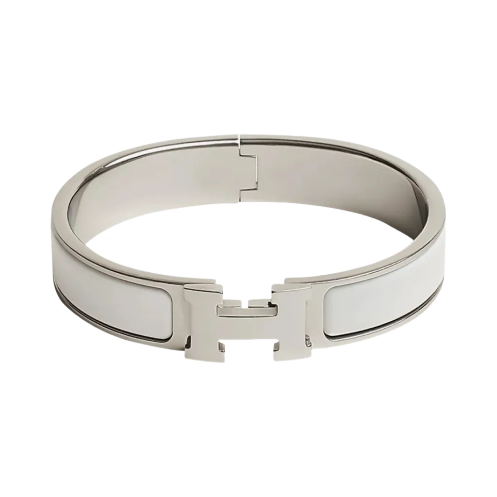 에르메스 (Hermès) Clic H Bracelet Palladium & Blanc (H700001FP31)