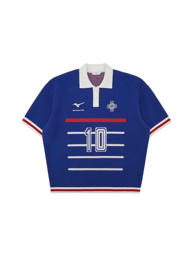 에스티유 (STU) Mizuno X STU Foot Ball Polo Shirt Blue