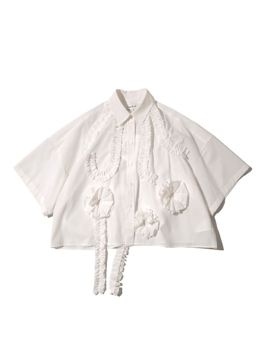 엔폴드 (ENFÖLD) FRILL-BODY SHIRT 화이트 (WHT)