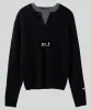 렉토 (RECTO) DOUBLE LAYERS KNIT TOP (BLACK)
