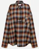 링거 (RINGER) 24FW ombre cut check boxy shirt