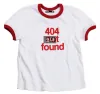 ERTR 404 Not Found Ringer T-Shirt White Small Fit