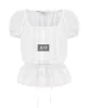 레이브 (RAIVE) Lace Square Neck Blouse in White VW5MB123-01