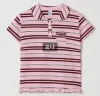 론론 (RONRON) RUFFLE ROUND COLLAR PK T SHIRT PINK STRIPE