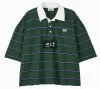 노앙 (NOHANT) WIRE STRIPE RUGBY SHORT SLEEVE T-SHIRT GREEN