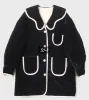 가연리 (GAYEONLI) LALA Quilted Reversible Coat-Black Velvet/Ivory