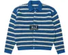 STU (에스티유) Wool Collar Stripe Cardigan Blue