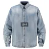 9999아카이브 (9999 ARCHIVE) JEWELRY REVET DENIM SHIRT JACKET (Light Denim)