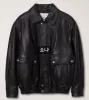 던스트 (DUNST) UNISEX OVERSIZED VINTAGE LEATHER BLOUSON BLACK UDJU4C104BK