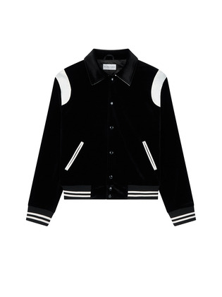 롤링스튜디오 (Rolling Studios) VELVET VARSITY JACKET BLACK