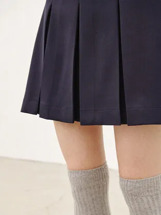 네이비 미니 플리츠 스커트