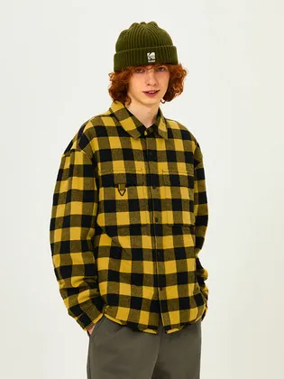 코닥 어패럴 (KODAK Apparel) 체크 패딩 셔켓 YELLOW