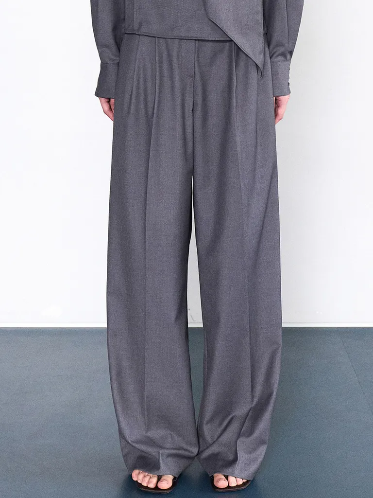 LT905 PINTUCK MAXI SLACKS, GREY
