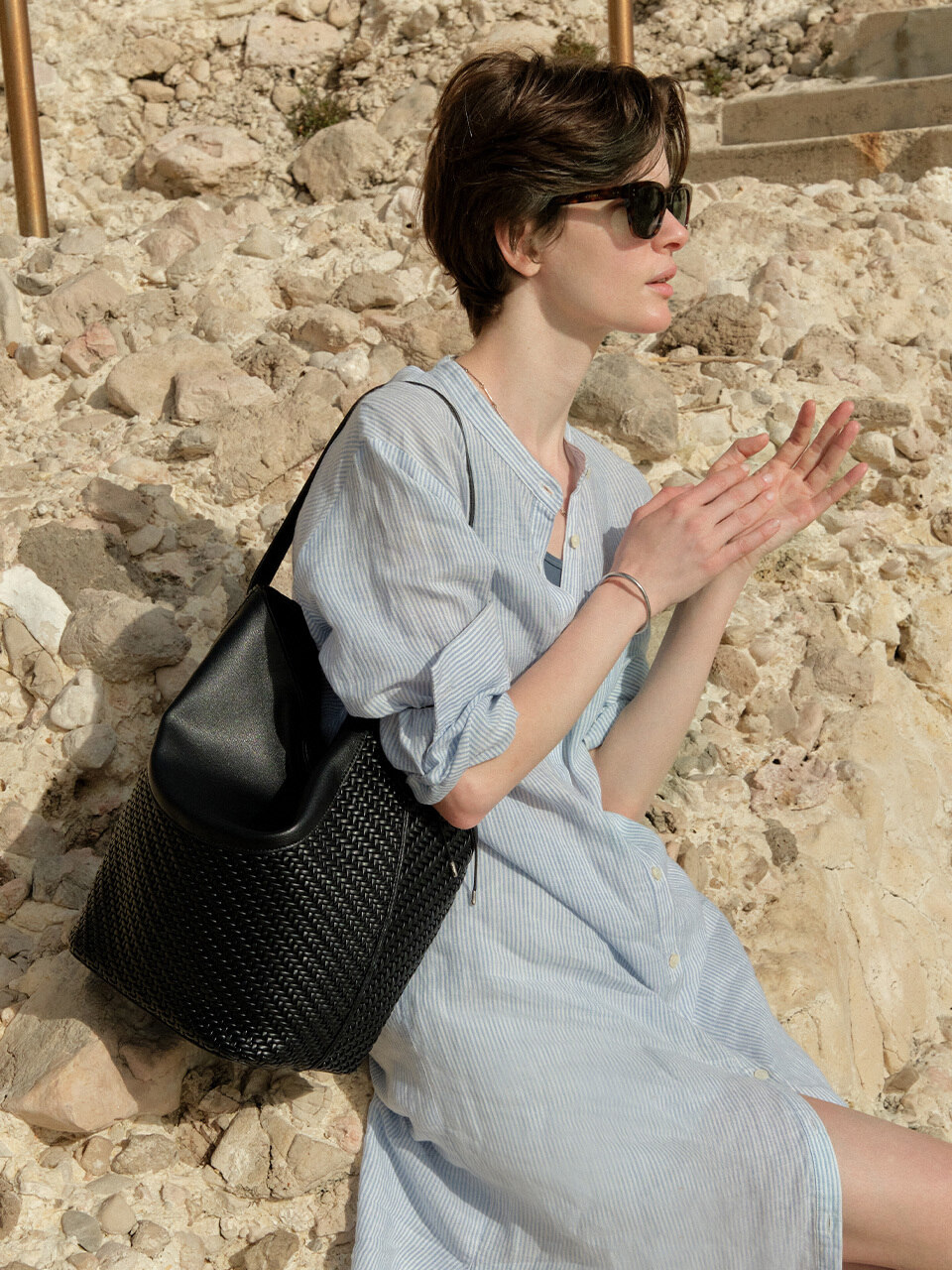 루에브르 (LOEUVRE) Partir Shoulder Large Mesh FA5SB313-FH (NOIR)