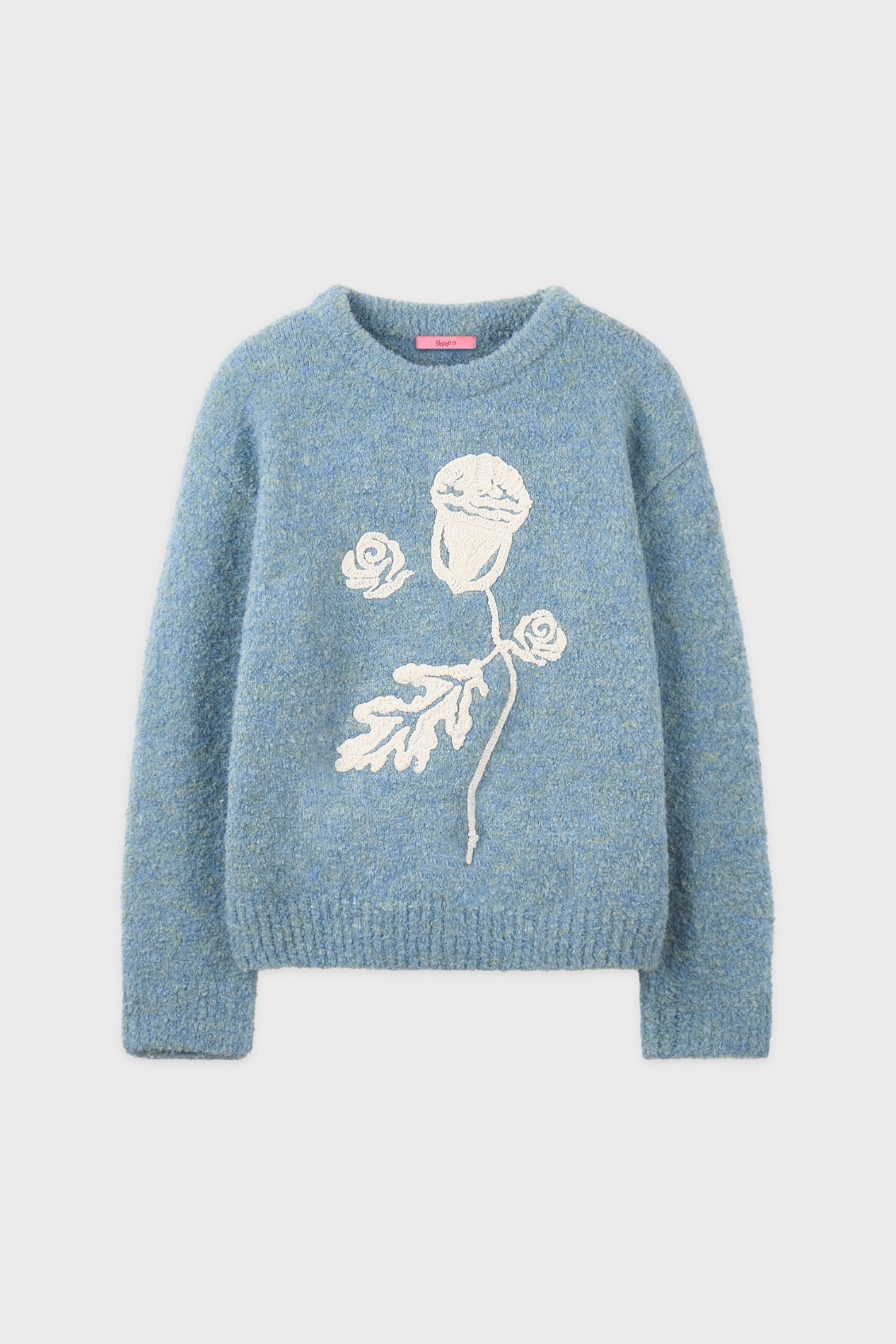 시눈 (SINOON) Sarahs Moon X Nest Acorn U-Neck Knit (Sky Blue)