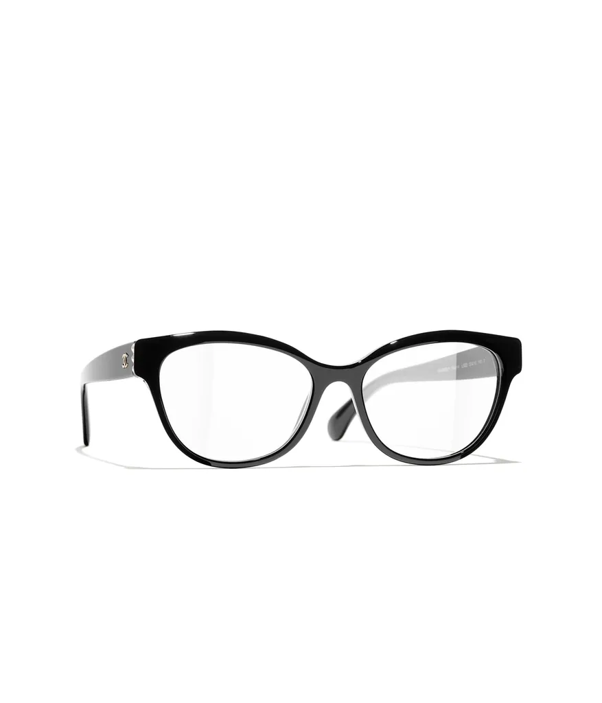 샤넬 (CHANEL) 버터플라이 프레임 아세테이트 & 글라스 펄 3440-H 블랙 (A75266X08222V3622)
