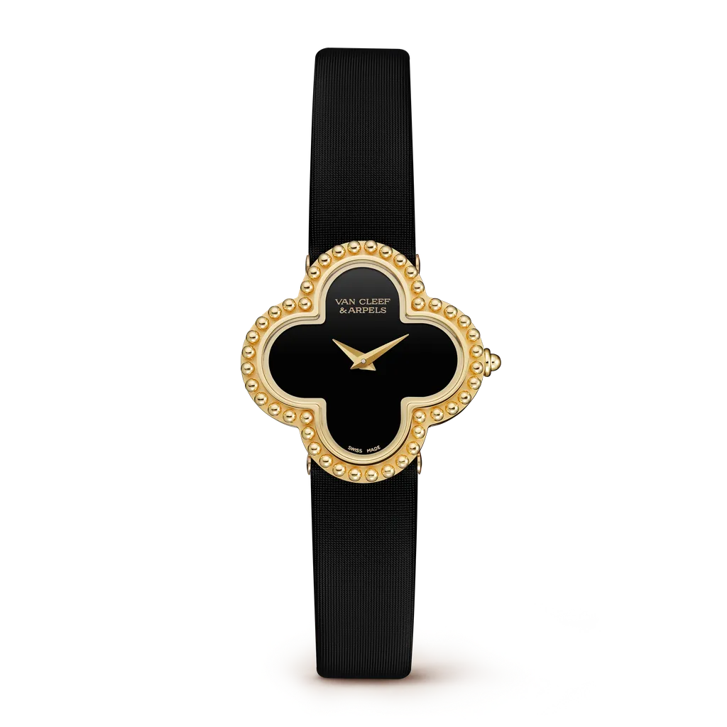 반클리프 아펠 (Van Cleef & Arpels) 알함브라 워치 스몰 모델 옐로 골드·오닉스 (VCARD21900)
